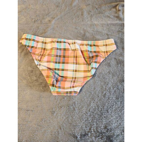 Victoria's Secret Swim S Plaid Scoop Bikini Bottom Multi Color - Picture 2 of 3